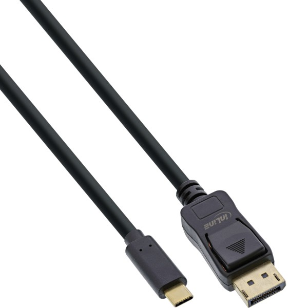 InLine® USB Display Kabel, USB Typ-C Stecker zu DisplayPort Stecker (DP Alt Mode), 4K2K, schwarz, 7,