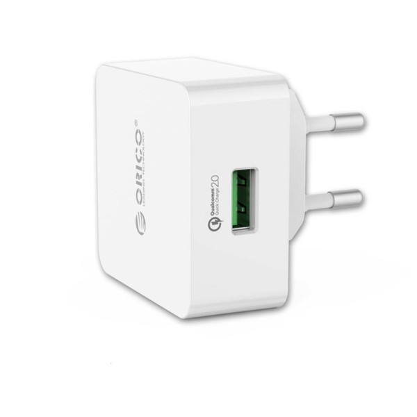 USB-Heimladegerät mit Quick Charge 2.0-Ladeanschluss – 5 V/9 V/12 V – Weiß
