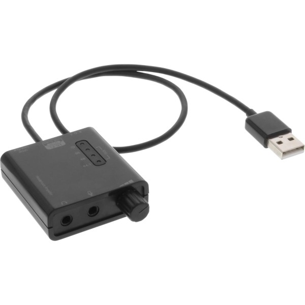 InLine® USB zu HQ Audio Konverterkabel, USB Headset-Verstärker, mit Equalizer und optischem Audioaus