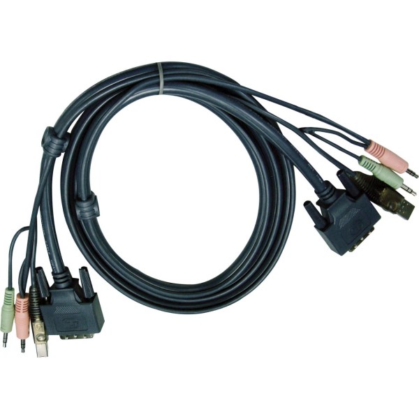ATEN 2L-7D03U KVM Kabelsatz, DVI, USB, Audio, Länge 3m