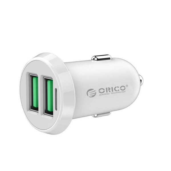 17W Dual USB Smart Car Charger Quick Charge 2.0 12 - 24V