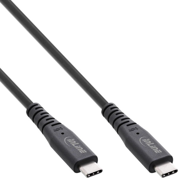 InLine® USB4 Kabel, USB-C Stecker/Stecker, PD 240W, 8K60Hz, TPE schwarz, 1m
