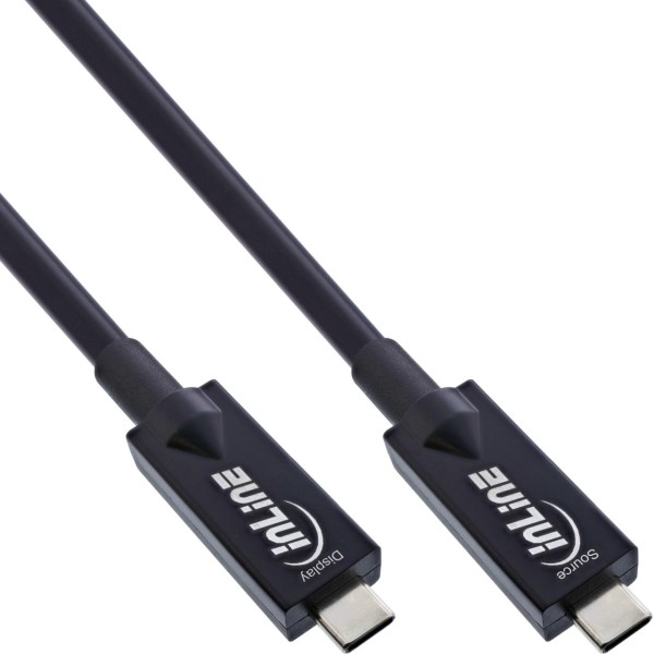 InLine® USB 3.2 Gen.2 AOC Kabel, USB-C Stecker/Stecker, schwarz, 5m