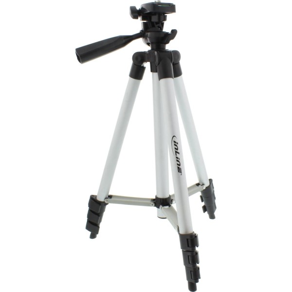 InLine® Stativ für Digitalkameras und Videokameras, Aluminium, Höhe max. 1,06m