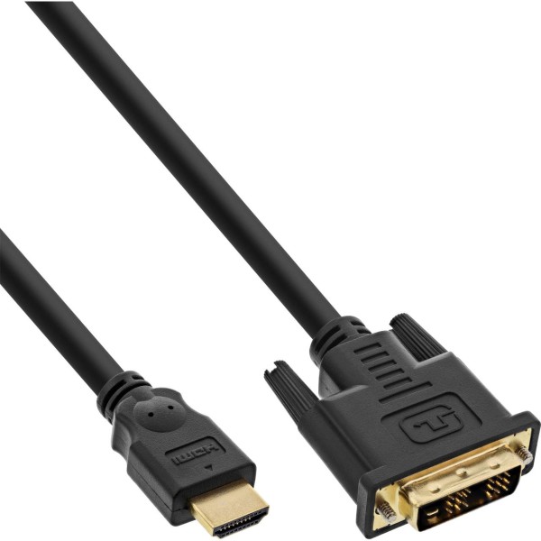 InLine® HDMI-DVI Kabel, vergoldete Kontakte, HDMI Stecker auf DVI 18+1 Stecker, 7,5m
