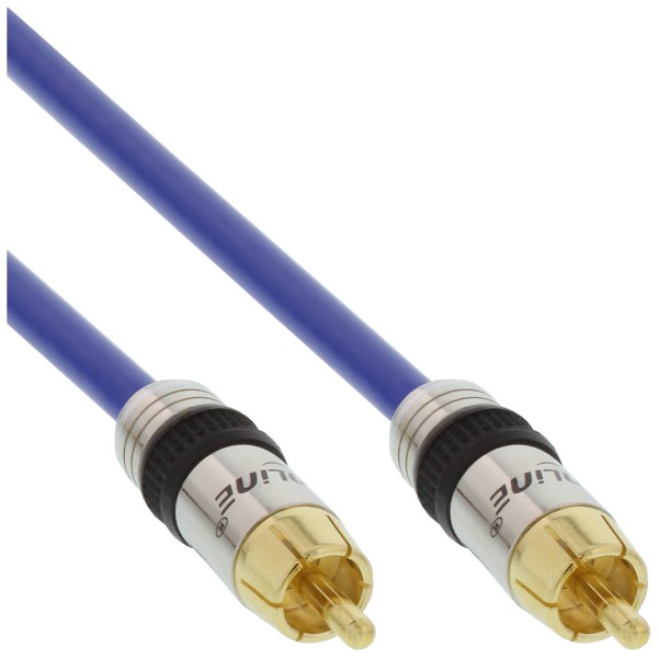 InLine® Cinch Kabel AUDIO, PREMIUM, vergoldete Stecker, 1x Cinch Stecker / Stecker, 0,5m