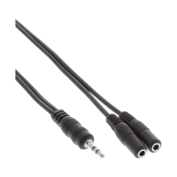 InLine® Klinken Y-Kabel, 3,5mm Klinke Stecker an 2x 3,5mm Klinke Buchse, Stereo, 5m