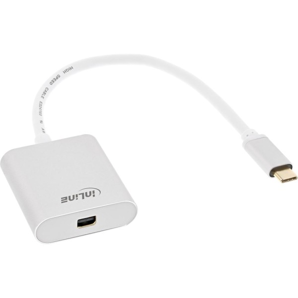 InLine® USB Display Konverter, USB-C Stecker zu Mini DisplayPort Buchse (DP Alt Mode), 4K/60Hz, silb