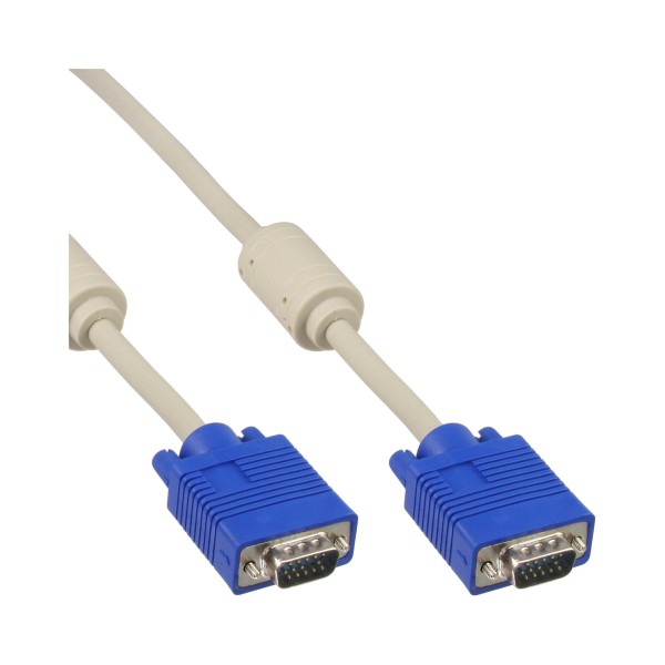 InLine® S-VGA Kabel, 15pol HD Stecker / Stecker, beige, 7m