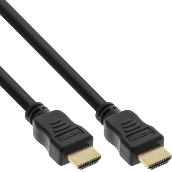 InLine® HiD HDMI Kabel, HDMI-High Speed mit Ethernet, Premium, 4K2K, Stecker / Stecker, schwarz / go