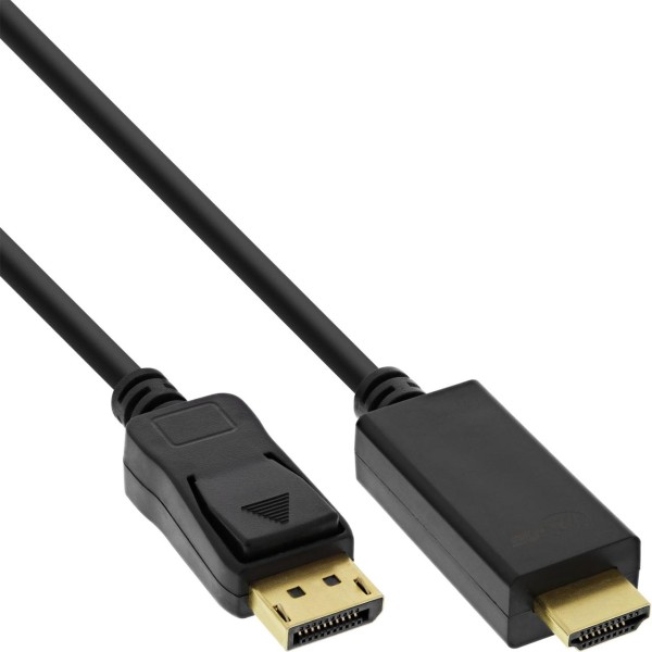 InLine® DisplayPort zu HDMI Konverter Kabel, 4K/60Hz schwarz, 0,3m