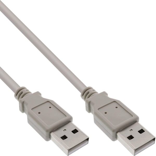 InLine® USB 2.0 Kabel, A an A, beige, 0,5m