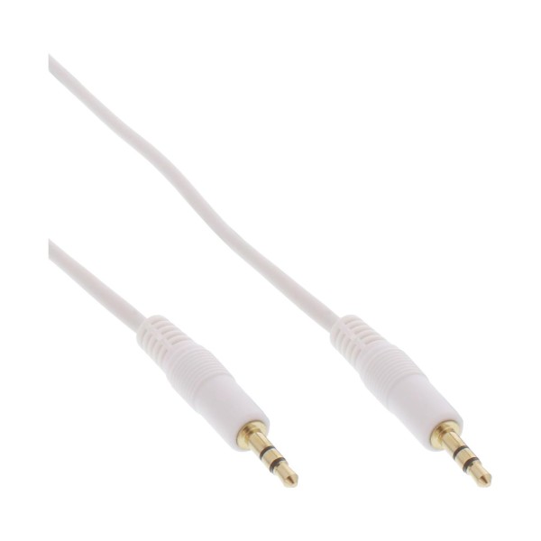 InLine® Klinke Kabel, 3,5mm Stecker / Stecker, Stereo, weiß / gold, 2,5m