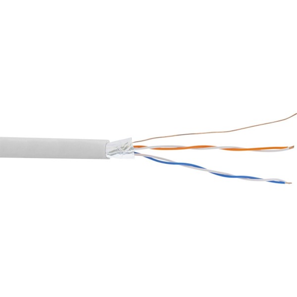 InLine® Telefon-Kabel 4-adrig, 2x2x0,6mm, zum Verlegen, 100m Rolle