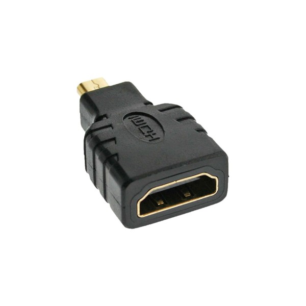 InLine® HDMI Adapter, HDMI A Buchse auf Micro HDMI D Stecker, 4K/60Hz kompatibel, vergoldete Kontakt