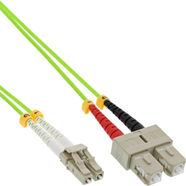 InLine® LWL Duplex Kabel, LC/SC, 50/125µm, OM5, 25m