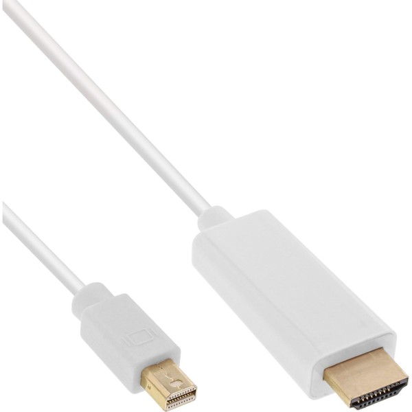 InLine® Mini DisplayPort zu HDMI Konverter Kabel, weiß, 3m, 4K2K, mit Audio