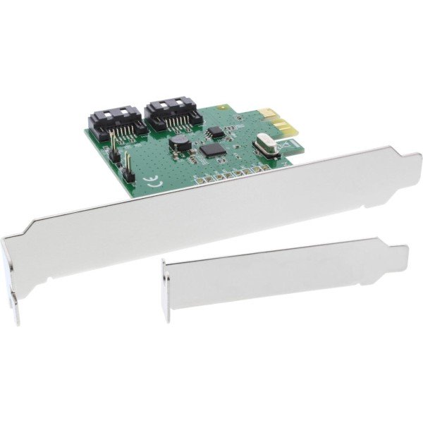 InLine® Schnittstellenkarte, 2-fach SATA 6Gb/s, x1 PCIe 2.0, RAID 0/1/SPAN, mit Low-Profile Slotblec